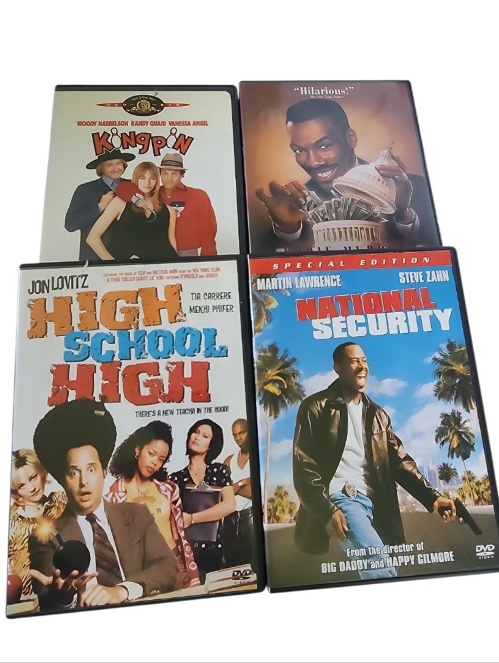 4pc Comedy Movie DVDs - High School High, Kingpin, National Security, Etc